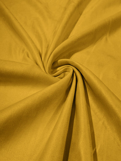 Yellow Faux Suede Polyester Fabric | Microsuede | 58" Wide | Upholstery Weight, Tablecloth, Bags, Pouches, Cosplay, Costume