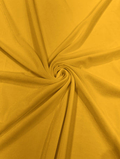 Yellow 60" Wide 90% Polyester 10 percent Spandex Stretch Velvet Fabric for Sewing Apparel Costumes Craft, Sold By The Yard.