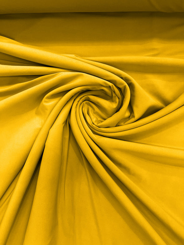 Yellow ITY Fabric Polyester Knit Jersey 2 Way Stretch Spandex Sold By The Yard