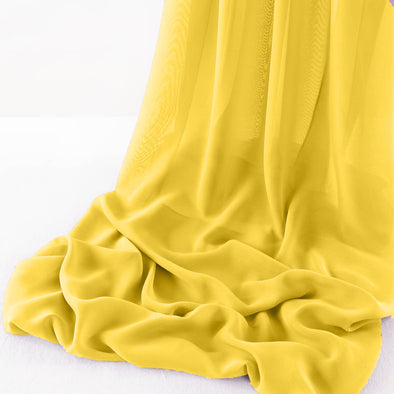 Yellow Pack of 5 10ft Wool Dobby Chiffon Table Runner 29x120 Inches Runner for Wedding, Decorations for Birthday Parties, Banquets, Engagements, Sheer