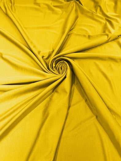 Yellow Shiny Milliskin Nylon Spandex Fabric 4 Way Stretch 58" Wide Sold by The Yard