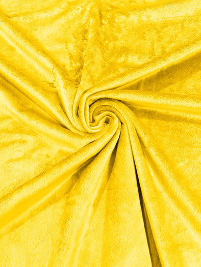 Yellow Minky Solid Silky Plush Faux Fur Fabric - Sold by the yard