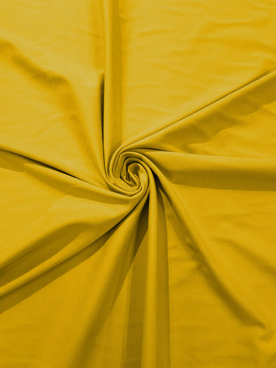 Yellow Stretch Ponte De Roma 320 GSM Knit Poly Rayon Fabric, Sold by the Yard.