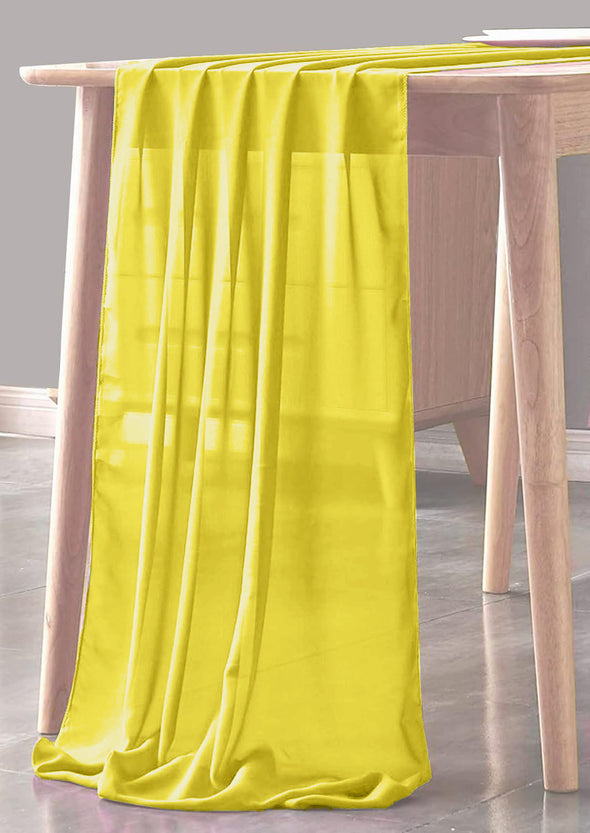 Yellow Sheer Table Runner for Wedding, Decorations for Birthday Parties, Banquets, Engagements.