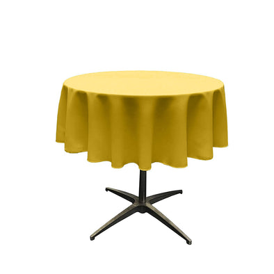 Yellow Solid Round Polyester Poplin Tablecloth Seamless
