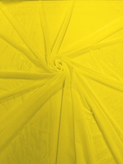 Yellow 58/60" Wide Solid Stretch Power Mesh Fabric Spandex/ Sheer See-Though/Sold By The Yard.