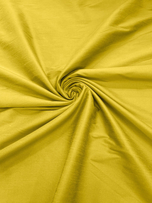 Yellow Polyester Dupioni Faux Silk Fabric/ 55” Wide/Wedding Fabric/Home Décor.