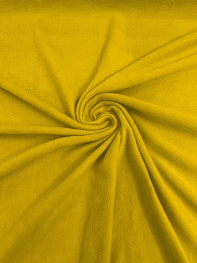 Yellow Solid Polar Fleece Fabric Sold by the yard 60"Wide|Antipilling 245GSM |Medium Soft Weight| Blanket Supply,DIY, Decor,Baby Blanket
