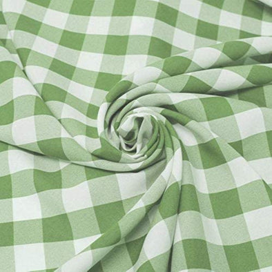 Apple Green 58/59" Wide 100% Polyester Poplin 1" Square Gingham Checkered Fabric By The Yard (Copy)