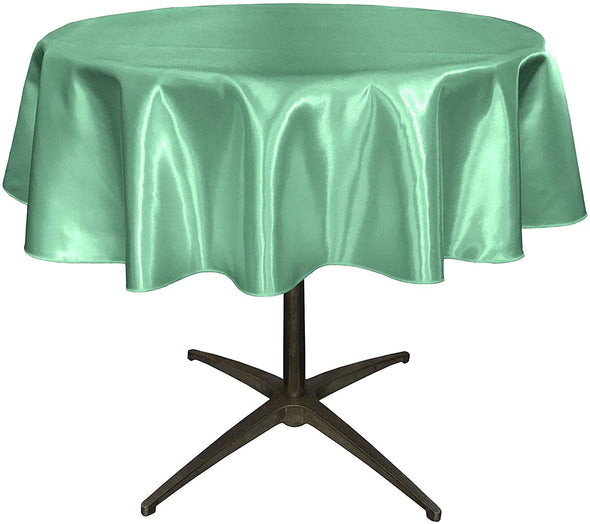 Aqua Bridal Satin Table Overlay, for Small Coffee Table