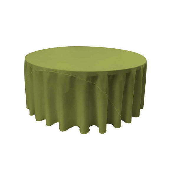 Avocado Solid Round Polyester Poplin Tablecloth With Seamless