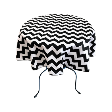 36" Round Chevron Poly/Cotton Tablecloth/Overlay for Small Round Coffee Table.