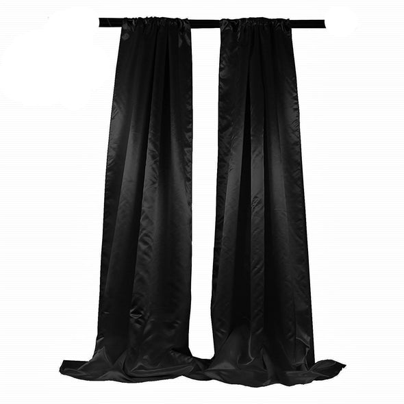 Satin Backdrop, 1 Pair with 4" Rod Pocket, 5 Feet Wide x 8 Feet High