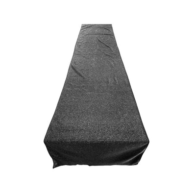 Black Full Covered Glitter Shimmer Fabric Table Runner - Party Decoration