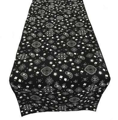 12" Wide x 108" Long, Bandanna Print Poly Cotton Table Runner.