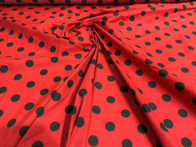 58/60" Wide Poly Cotton Polka Dot Fabric Sold by The Yard