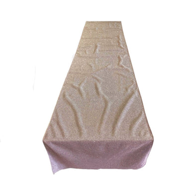 Blush Full Covered Glitter Shimmer Fabric Table Runner - Party Decoration