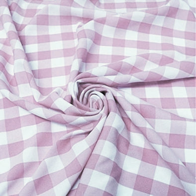 Blush 58/59" Wide 100% Polyester Poplin 1" Square Gingham Checkered Fabric By The Yard