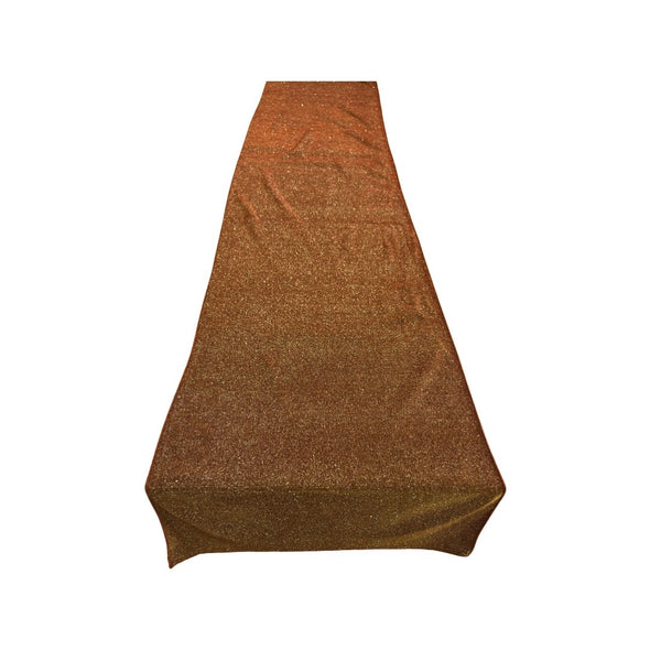 Bronze Full Covered Glitter Shimmer Fabric Table Runner - Party Decoration