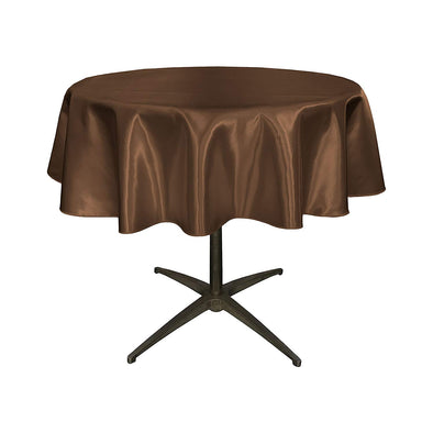 Brown Bridal Satin Table Overlay, for Small Coffee Table.