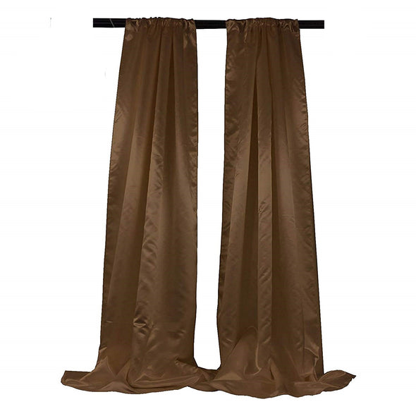 Satin Backdrop, 1 Pair with 4" Rod Pocket, 5 Feet Wide x 8 Feet High