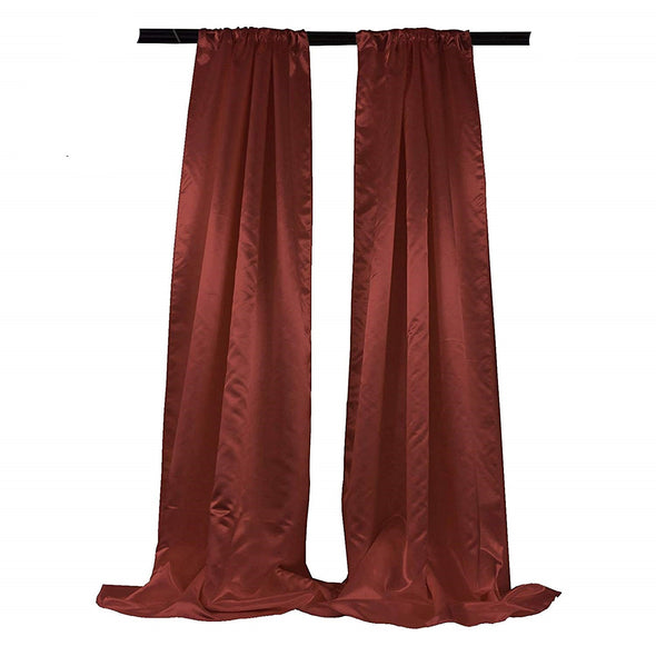 Satin Backdrop, 1 Pair with 4" Rod Pocket, 5 Feet Wide x 8 Feet High