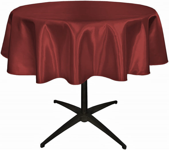 Burgundy Bridal Satin Table Overlay, for Small Coffee Table.