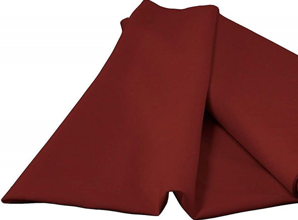 Burgundy 100% Polyester Spun Poplin Fabric Sold By The Yard.