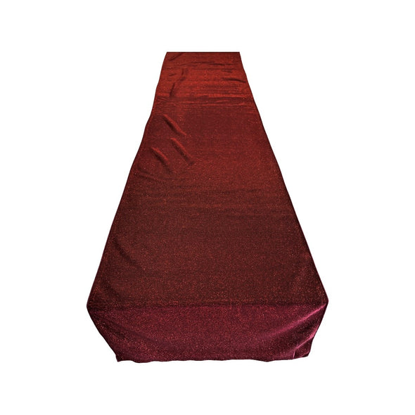 Burgundy Full Covered Glitter Shimmer Fabric Table Runner - Party Decoration