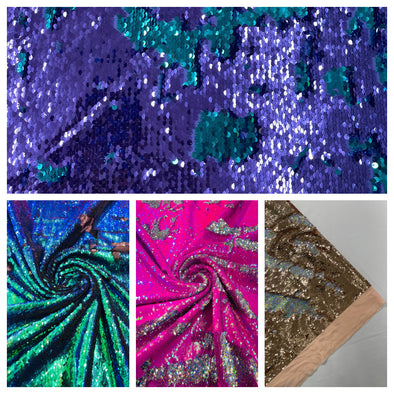 Shiny sequins fabric-shiny reversible/54 inches wide/ sequins/decorations/clothing/pillow