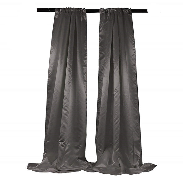 Satin Backdrop, 1 Pair with 4" Rod Pocket, 5 Feet Wide x 8 Feet High