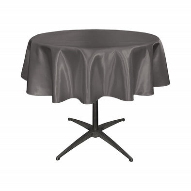 Charcoal Bridal Satin Table Overlay, for Small Coffee Table.