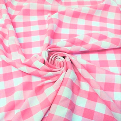 Coral 58/59" Wide 100% Polyester Poplin 1" Square Gingham Checkered Fabric By The Yard