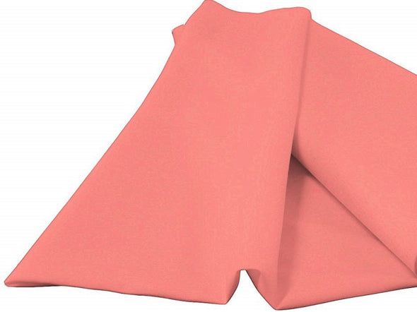 Coral 100% Polyester Spun Poplin Fabric Sold By The Yard.