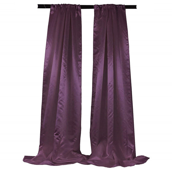 Satin Backdrop, 1 Pair with 4" Rod Pocket, 5 Feet Wide x 8 Feet High