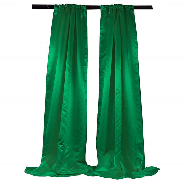 Satin Backdrop, 1 Pair with 4" Rod Pocket, 5 Feet Wide x 8 Feet High