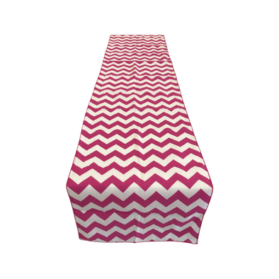 Fuchsia Chevron Print Poly Cotton Table Runner. ( Choose Size Below )