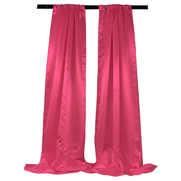 Satin Backdrop, 1 Pair with 4" Rod Pocket, 5 Feet Wide x 8 Feet High