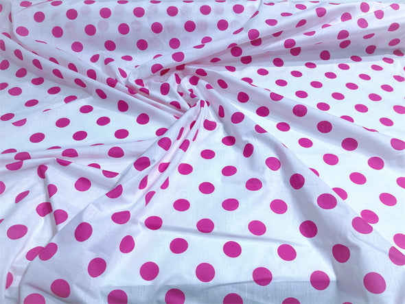 58/60" Wide Poly Cotton Polka Dot Fabric Sold by The Yard