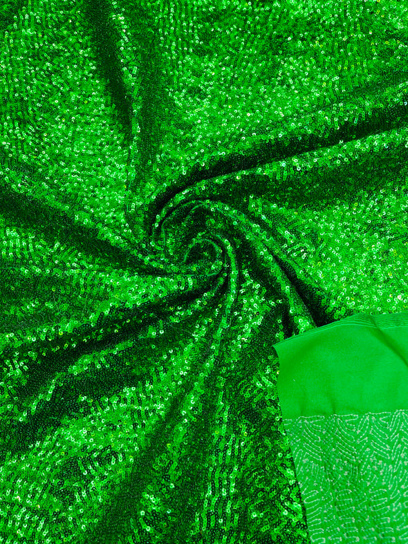 Hologram Mini Glitz Sequins on a 4 Way Stretch Spandex Fabric- Sold by The Yard