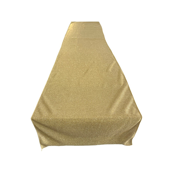 Gold Full Covered Glitter Shimmer Fabric Table Runner - Party Decoration