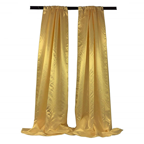 Satin Backdrop, 1 Pair with 4" Rod Pocket, 5 Feet Wide x 8 Feet High