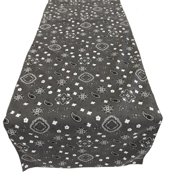 12" Wide x 108" Long, Bandanna Print Poly Cotton Table Runner.