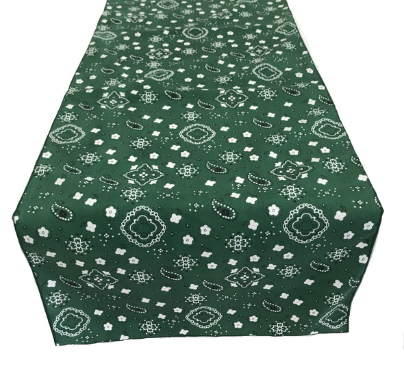 12" Wide x 108" Long, Bandanna Print Poly Cotton Table Runner.