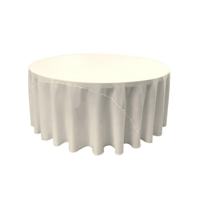 Ivory Solid Round Polyester Poplin Tablecloth With Seamless
