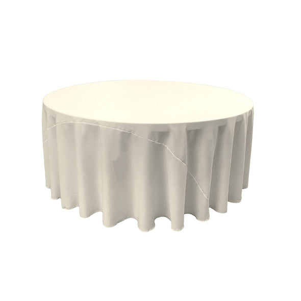 Ivory Solid Round Polyester Poplin Tablecloth With Seamless