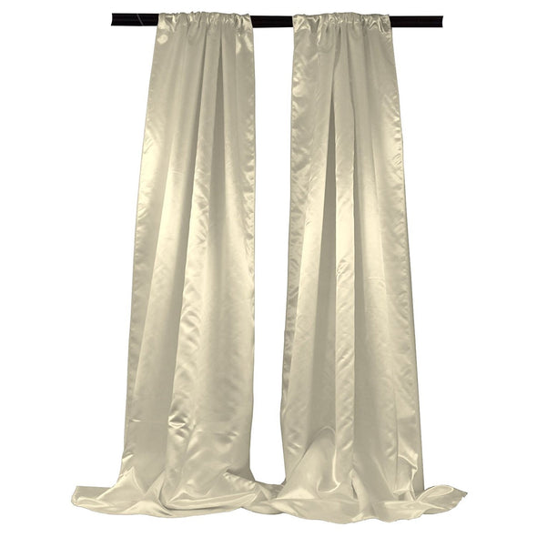 Satin Backdrop, 1 Pair with 4" Rod Pocket, 5 Feet Wide x 8 Feet High