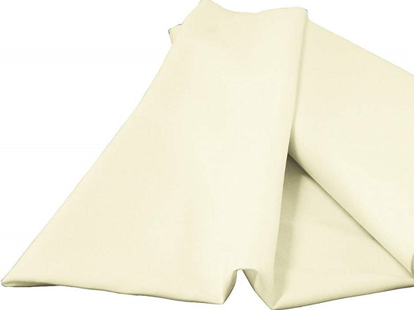 Ivory 100% Polyester Spun Poplin Fabric Sold By The Yard.