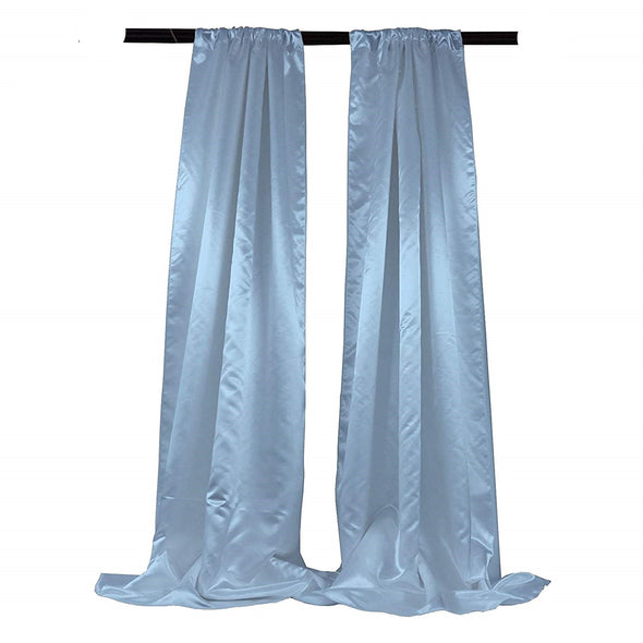 Satin Backdrop, 1 Pair with 4" Rod Pocket, 5 Feet Wide x 8 Feet High