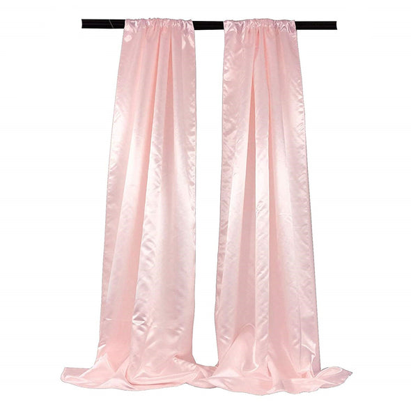 Satin Backdrop, 1 Pair with 4" Rod Pocket, 5 Feet Wide x 8 Feet High